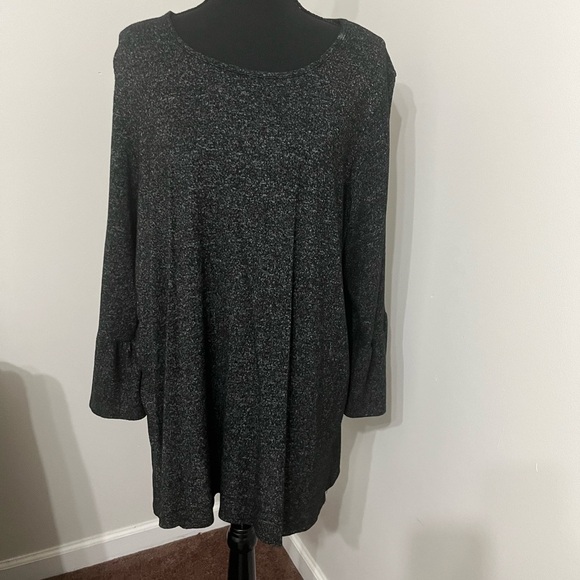 Tiffany & Grey Tops - Tiffany & Grey, grey Tunic, high/low, 3/4 ruffle sleeves